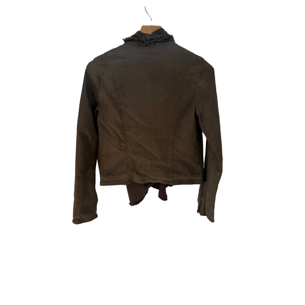 Free People Olive-Brown Draped Bomber Jacket